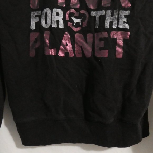 VICTORIA'S SECRET PINK | small | Black Hooded Sweatshirt / Hoodie | NWOT - Picture 15 of 16
